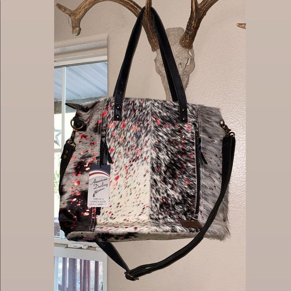 Cowhide Conceal Carry Purse - Picture 2 of 2